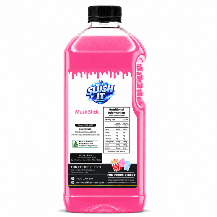 Musk Stick Slushy Mix / Premium Slushy Bottles