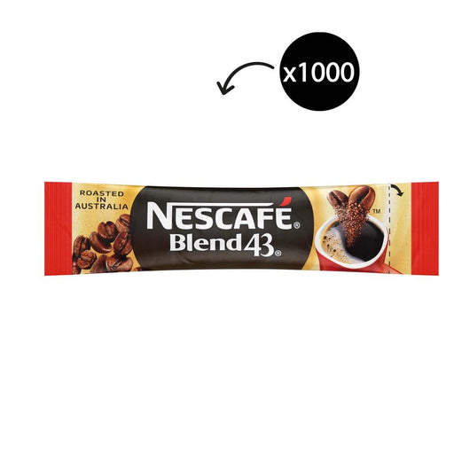 Nescafe blend 43 coffee sticks single-serve sachet pack of 1000 for offices, hotels and events
