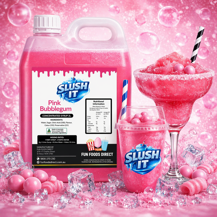 Pink Bubblegum Slush / Slushie Mix Bottles