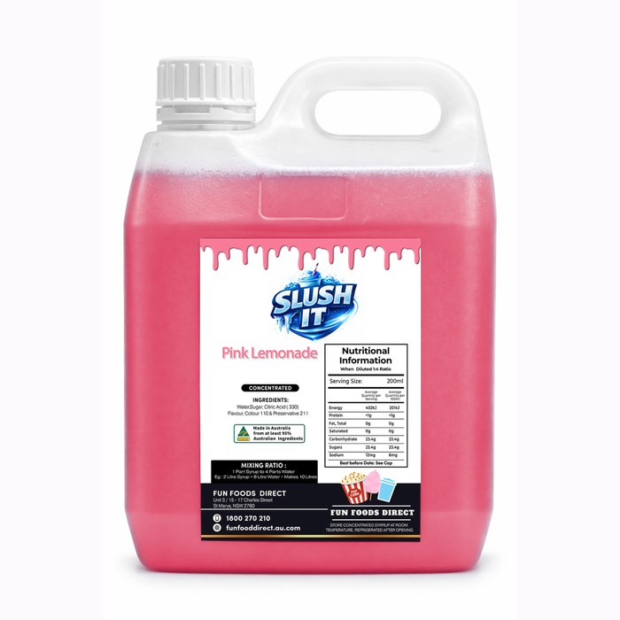Pink Lemonade Slush / Slushie Mix Bottles