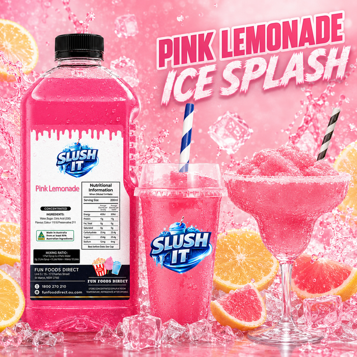 Pink Lemonade Slush / Slushie Mix Bottles