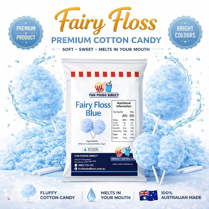 Premium Blue Fairy Floss Sugar Ready to use