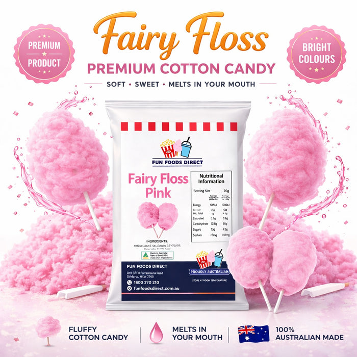 Premium Pink Fairy Floss Sugar Ready to use