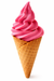 Raspberry Sherbet Soft Serve Mix - Tangy berry soft serve in a waffle cone, vibrant pink creamy swirl.