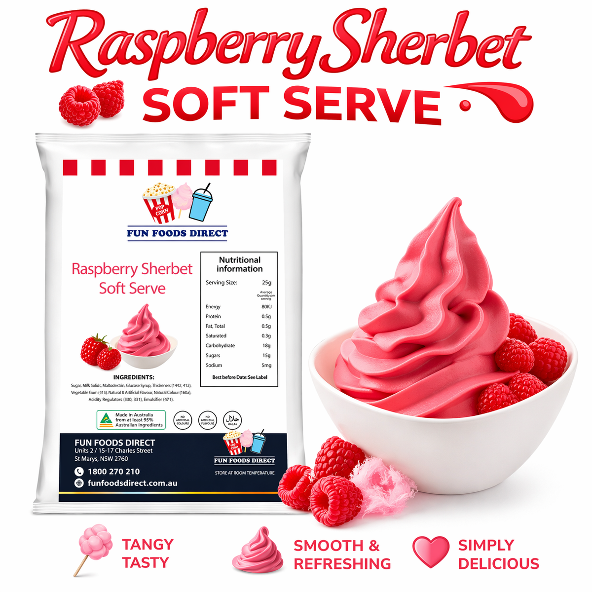 raspberry sherbet soft serve mix – Tangy Berry Delight — Fast Direct ...