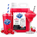 Slushy bundle flavors featuring Red Raspberry syrup in vibrant drinks, perfect for parties and events.