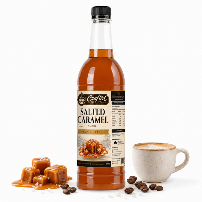 Salted Caramel Syrup Premium Range 800mL | Rich Buttery Salted Caramel Café Syrup