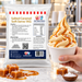 Salted Caramel Soft Serve 1kg bag beside a cup of soft serve being served