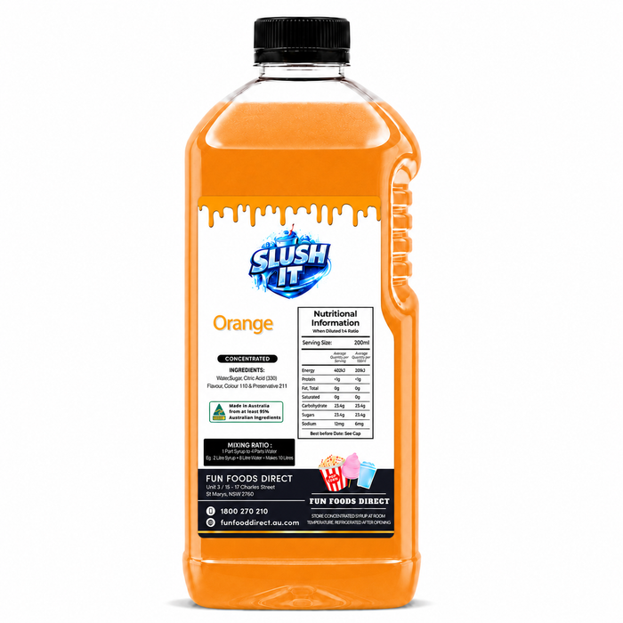 Orange Slush / Slushie Mix Bottles