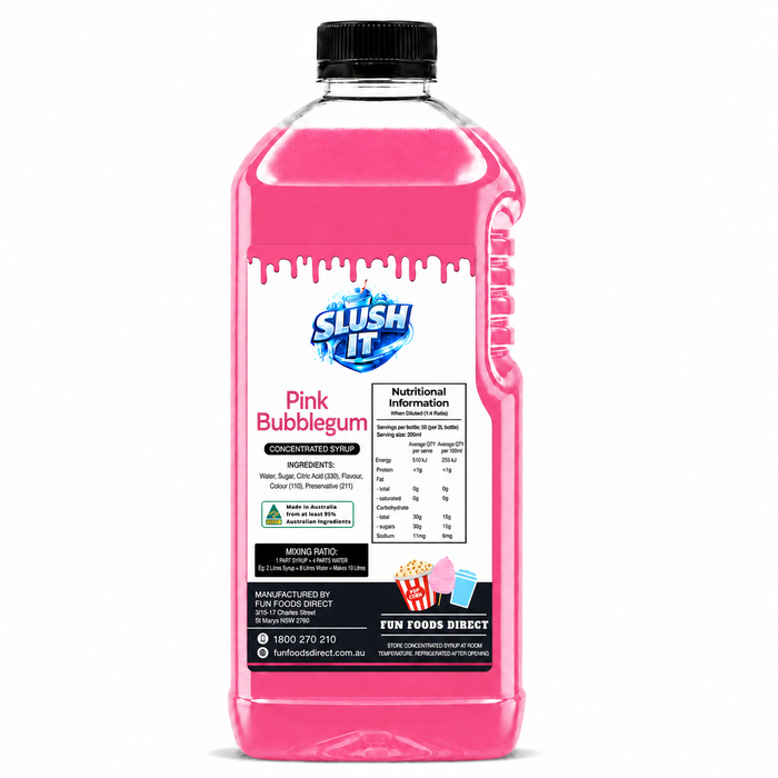 Pink Bubblegum Slush / Slushie Mix Bottles