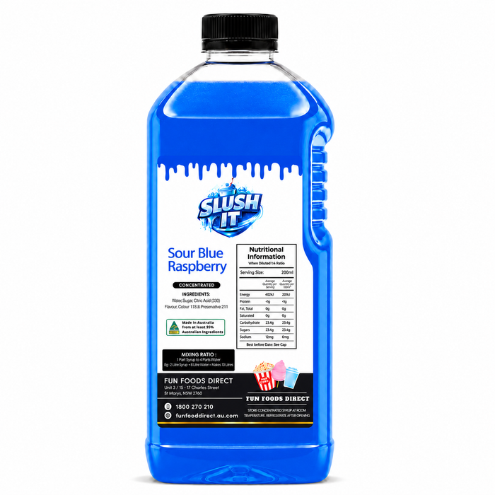 Sour Blue Raspberry Slushy Mix / Premium Slushy Bottles