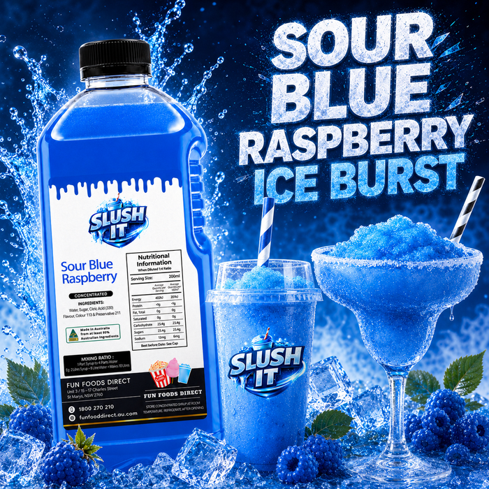 Sour Blue Raspberry Slushy Mix / Premium Slushy Bottles