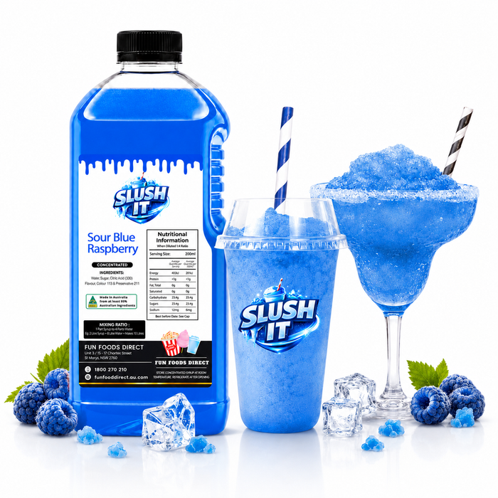 Sour Blue Raspberry Slushy Mix / Premium Slushy Bottles
