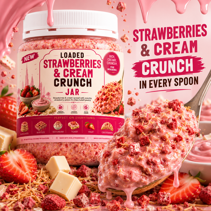 Loaded Strawberry & Cream Crunch Topping 375ml