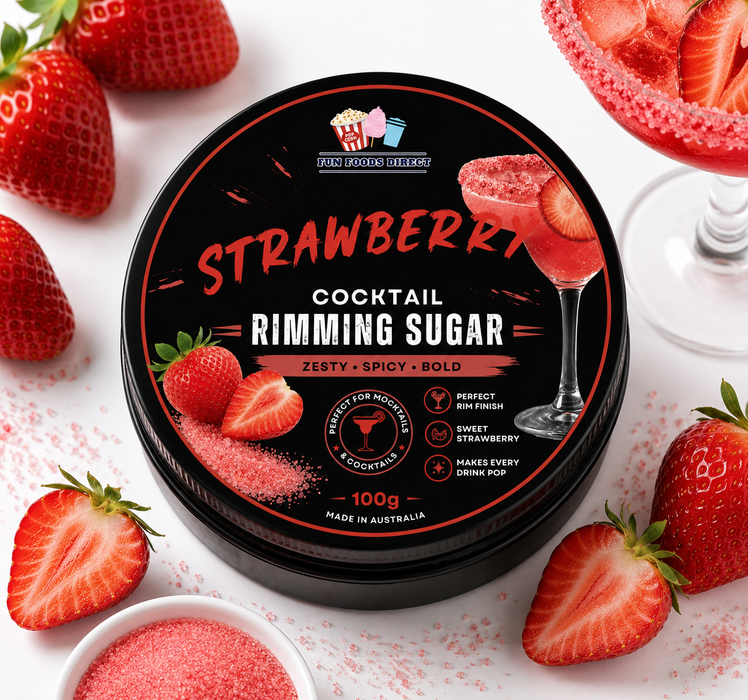 Strawberry Cocktail Rimming Sugar 100g | Sweet, Vibrant & Perfect for Cocktails