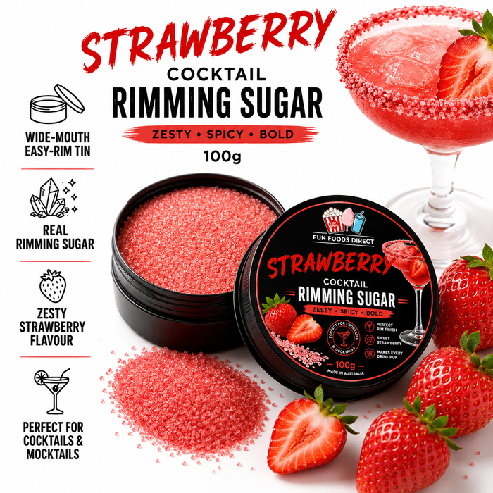 Strawberry Cocktail Rimming Sugar 100g | Sweet, Vibrant & Perfect for Cocktails