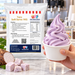 Taro Soft Serve 1kg bag beside a cup of soft serve being served