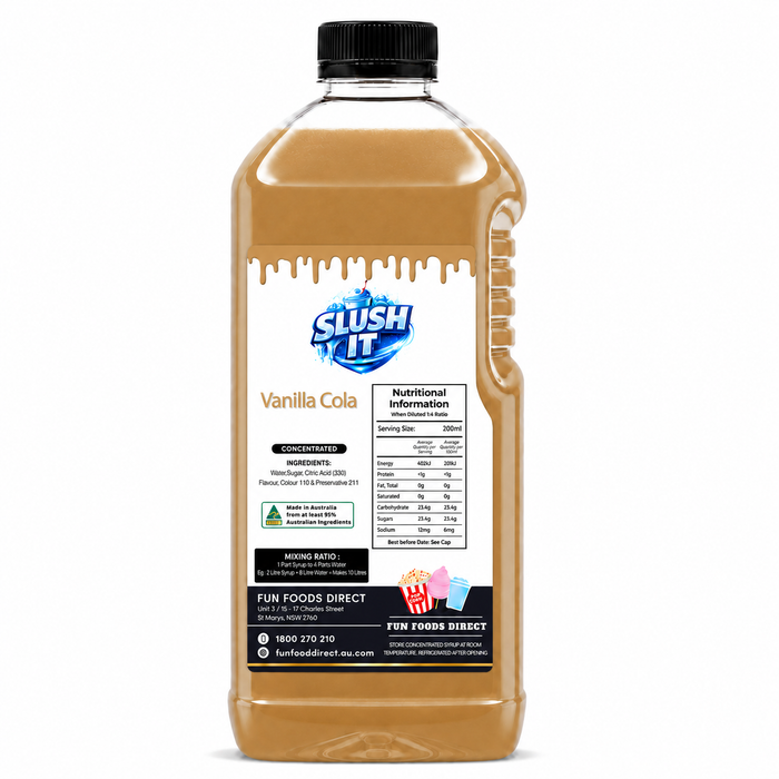 Vanilla Cola Slush / Slushie Mix Bottles