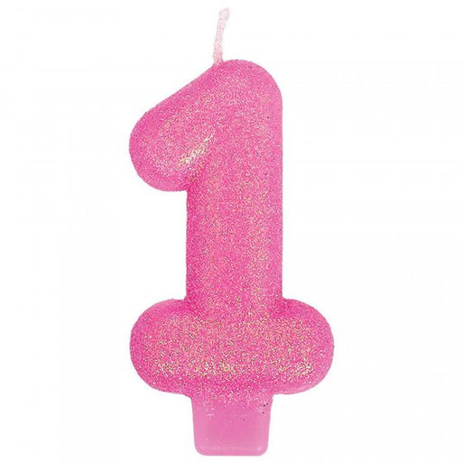 #1 GLITTER MOLDED BIRTHDAY CANDLE