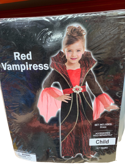 Kids Royal Vampire Costume for Girl Victorian Vampiress Queen Dress Up Party Set