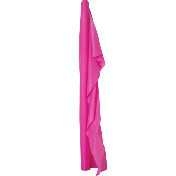 Bright Pink Plastic Table Cover Roll