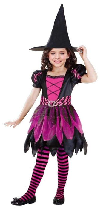 Pink Glitter Witch Child Costume Size 5-7