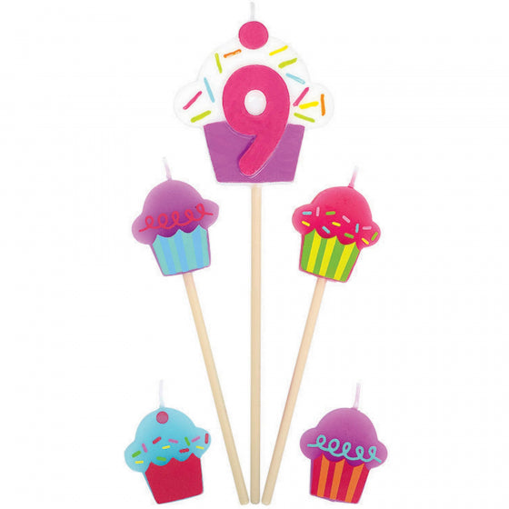#9 CUPCAKE BIRTHDAY PICK CANDLE