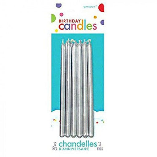 BIRTHDAY TAPER CANDLE SILVER