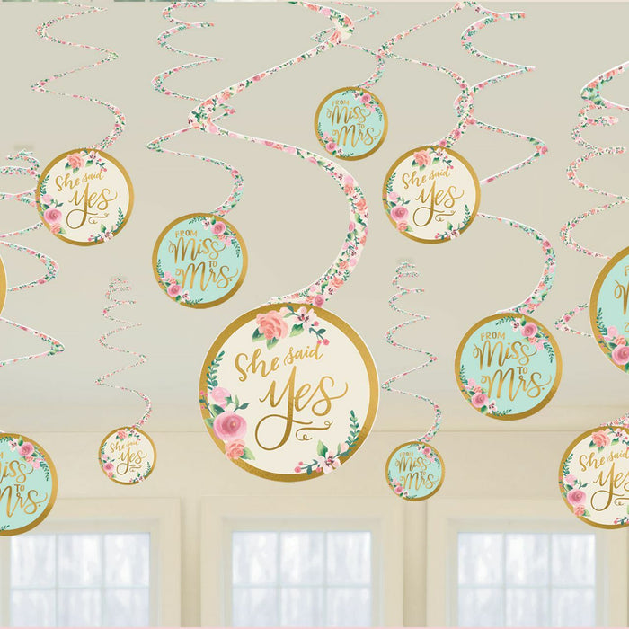 Mint To Be Hanging Swirls Bridal Shower Decoration