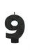 CANDLE NUMERAL GLITTER BLACK #9