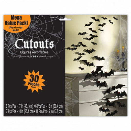 CEMETERY MEGA VALUE PACK BAT CUTOUTS CARDBOARD