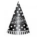 CONE PARTY HATS BLACK &amp; WHITE