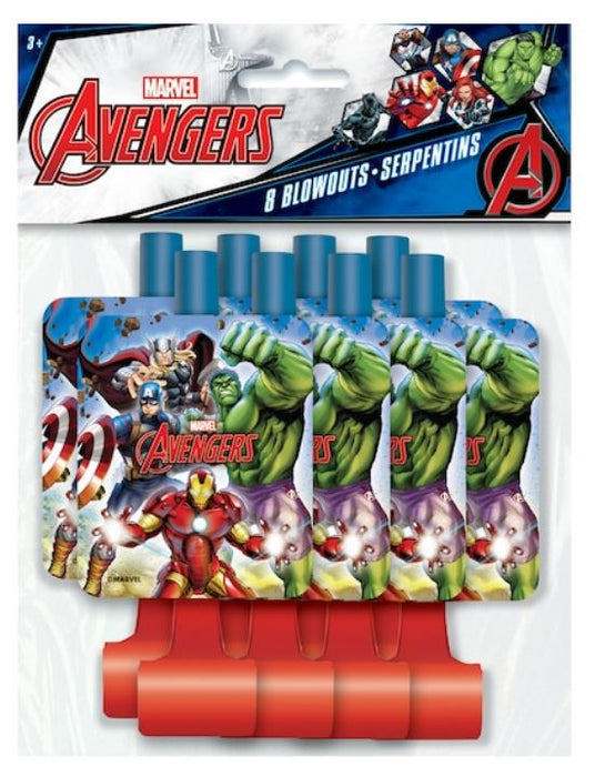 Avengers Epic Blowouts Birthday Blowers Favours