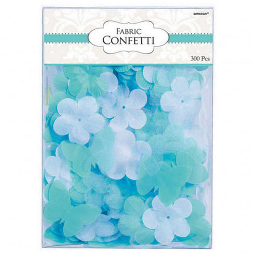 FABRIC CONFETTI - FLOWERS AND BUTTERFLIES ROBIN'S-EGG BLUE