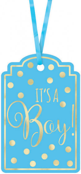 FOIL-STAMPED PAPER TAGS - BLUE