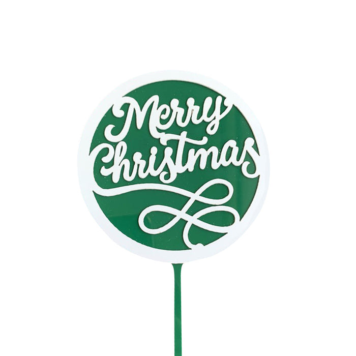 Merry Christmas Arcylic Cake Topper Decoration Green