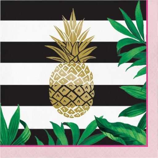 PINEAPPLE WEDDING LUNCH NAPKINS FOIL STAMPED