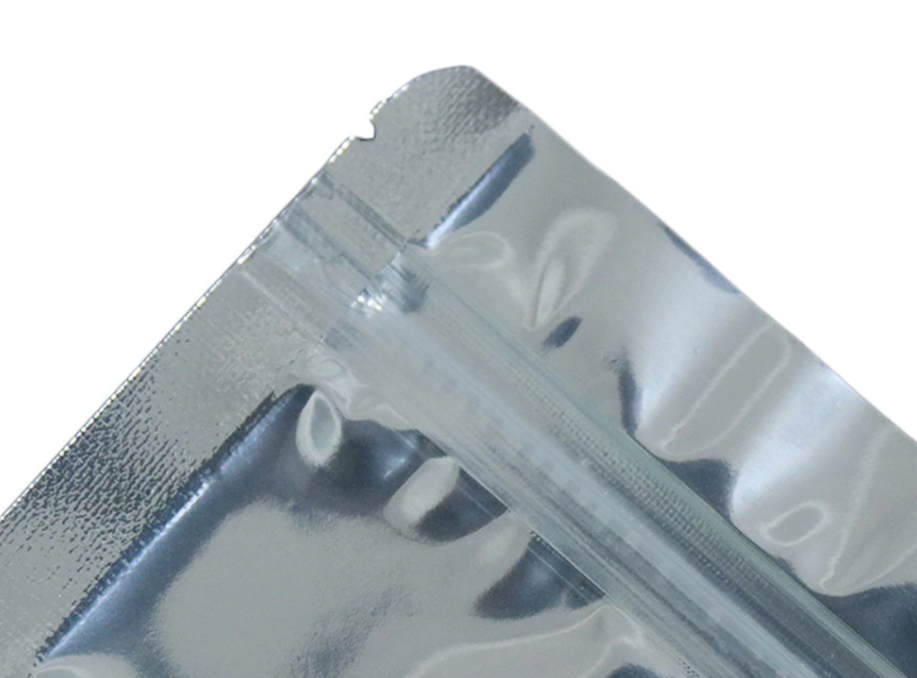 Resealable Zip Lock Bags Aluminum Clear Front