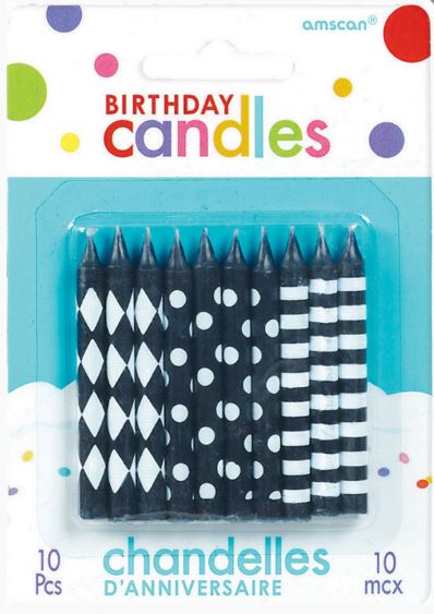 Black & White Assorted Design Candle