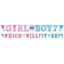 Gender Reveal Girl or Boy Jumbo Letter Banner Kit