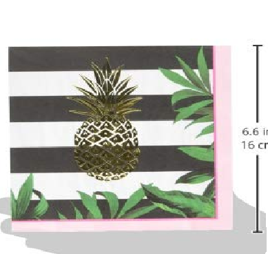 Lunch Napkin Foil Stamped Pineapple