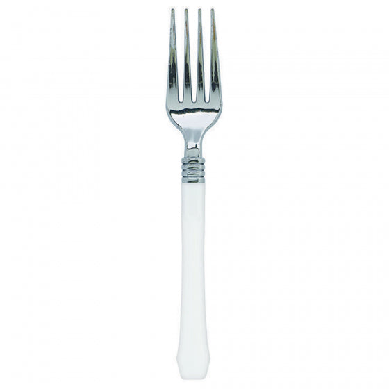 Cutlery Set Forks Frosty White & Silver Look