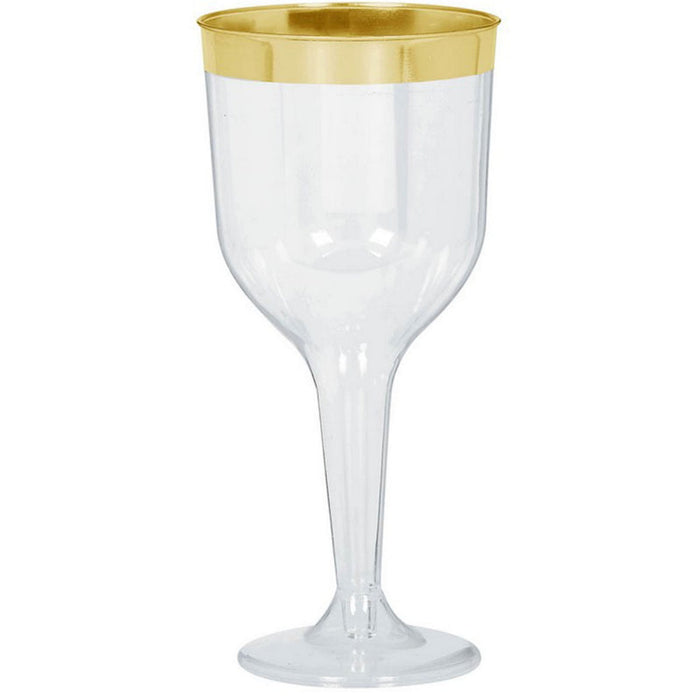 Premium Clear w-Gold Trim Wine Glass