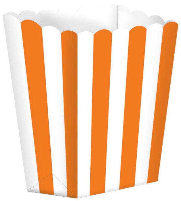 Popcorn Favor Boxes Stripe Small Orange