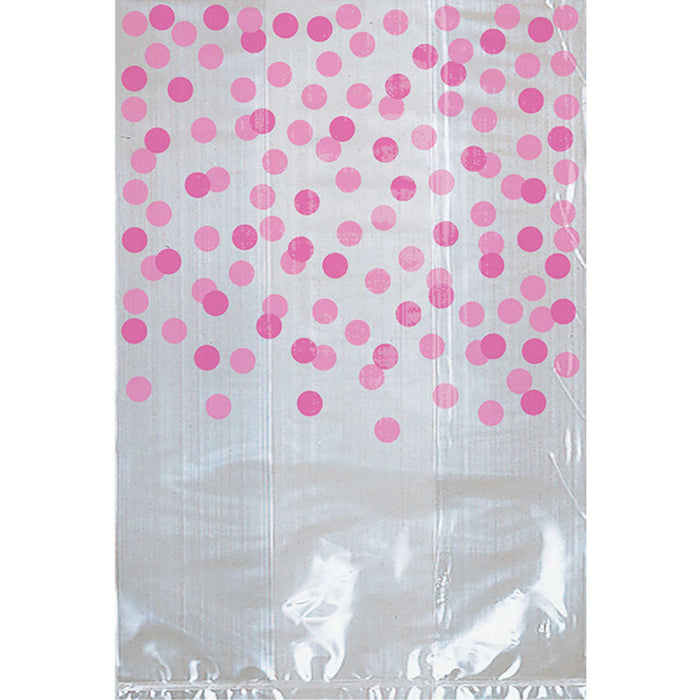 Cello Party Bags Pink Dots Lolly Treat