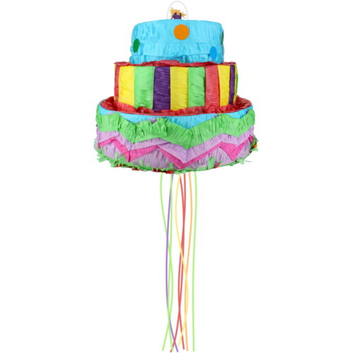 3D THREE TIER BIRTHDAY CAKE PULL STRING PINATA PINYATA PINYARTA PARTY SUPPLIES