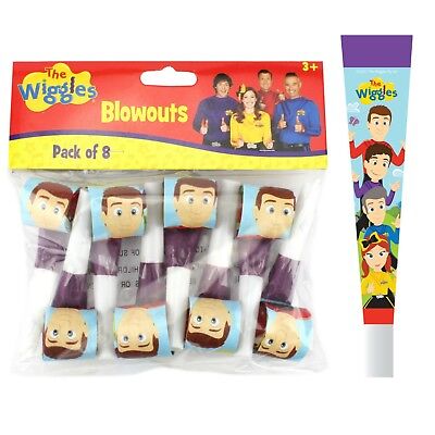 8 x WIGGLES BIRTHDAY PARTY BLOWERS BLOWOUTS